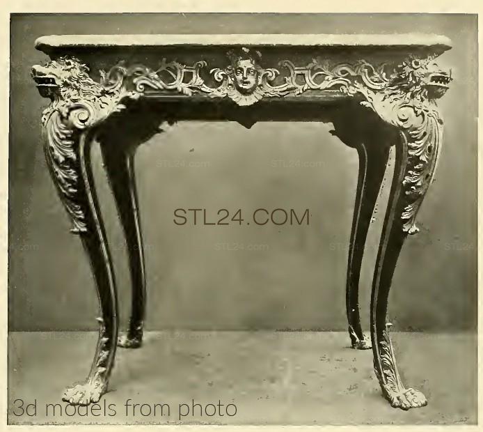 Консоли резные (CONSOLE TABLE_0149 -  | 3D model 3DSMAX / OBJ / STL) 3D модель для ЧПУ станка